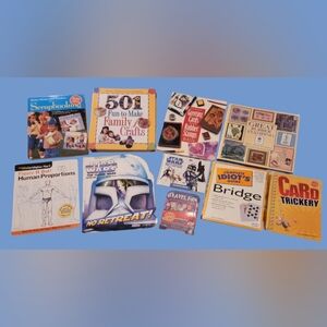 LOT OF 10 CRAFT ~ RUBBER STAMPS ~ SCRAPBOOKING ~ KLUTZ ~ BRIDGE ~ COLORING BOOKS